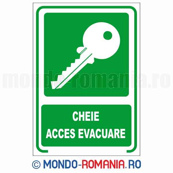 CHEIE ACCES EVACUARE - indicator de securitate de prim ajutor si salvare pentru protectia muncii